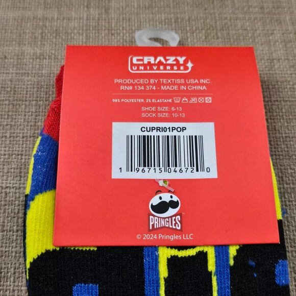 Pringles Men Socks Multi Color Crew Socks Size 10-13 Adult New - Picture 8 of 8